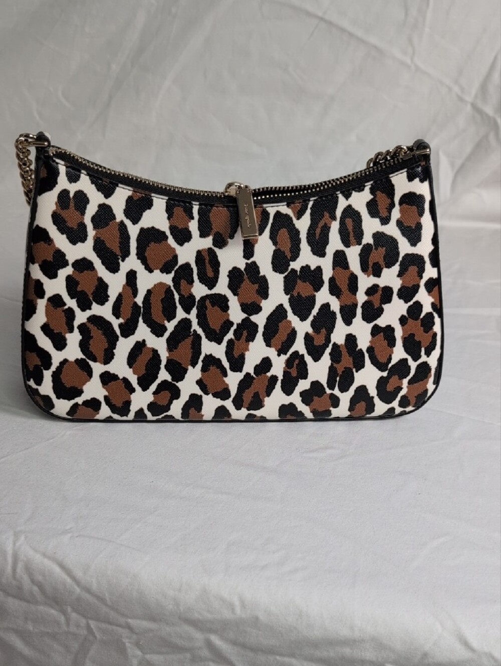 kate spade Leopard Print Chain Shoulder Bag in White, Brown, Black - Picture 3 of 8